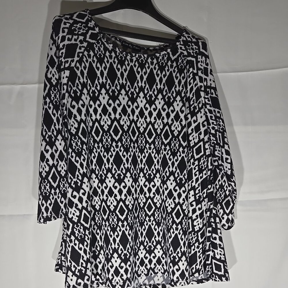 Kim and Cami Sweater Women 2X Long Sleeve Lightweight Knit Stretch Pullover